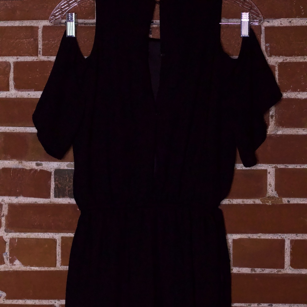 Black Cold Shoulder Romper